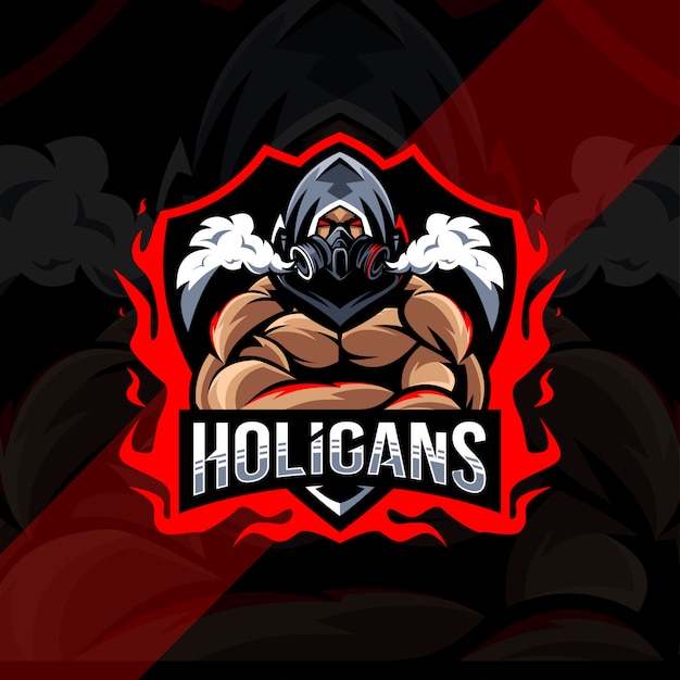 Holigans mascotte logo esport design