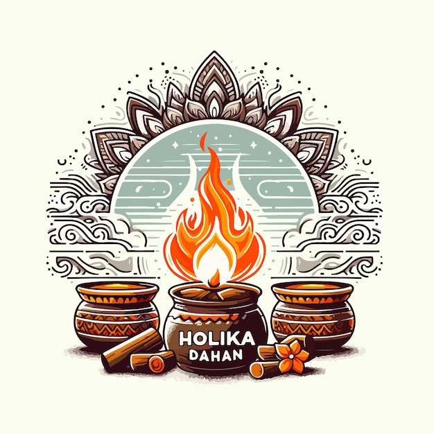 Vector holika dahan background vector illustration indian festival