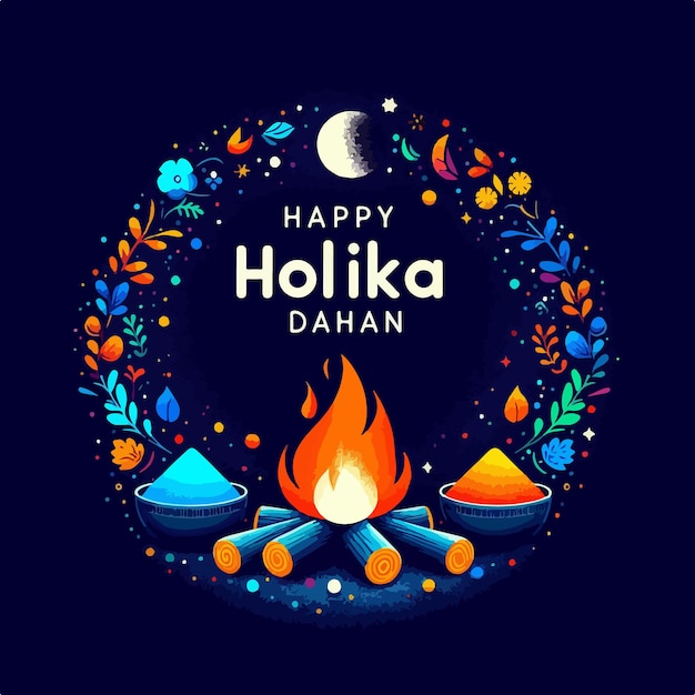 Vector holika dahan background vector illustration indian festival