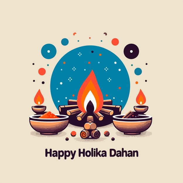 Vector holika dahan background vector illustration indian festival