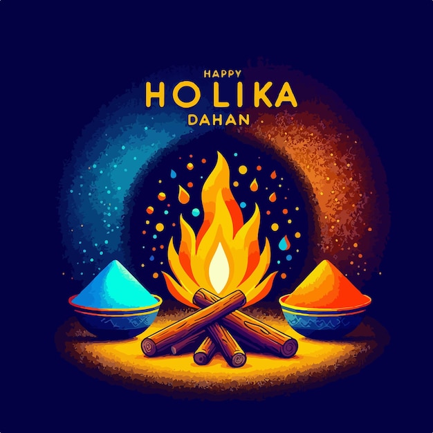 Vector holika dahan background vector illustration indian festival