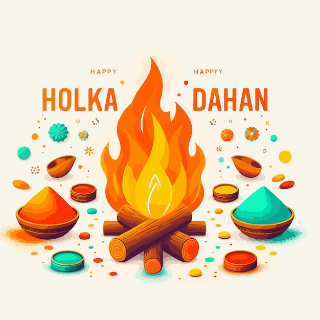 Vector holika dahan background vector illustration indian festival