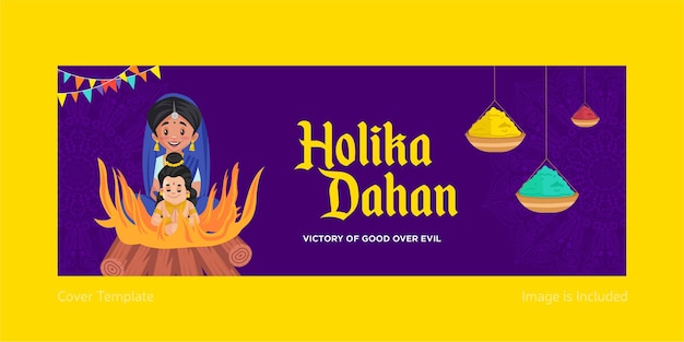 Holika dahan facebook cover template design