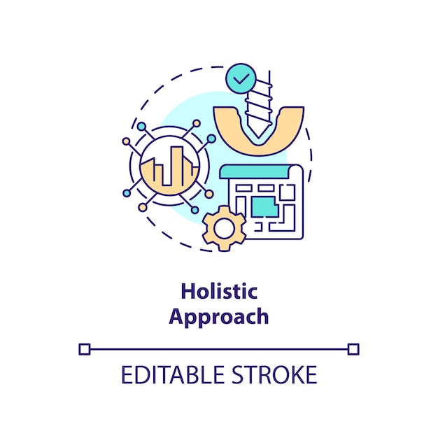 Holistic approach concept icon