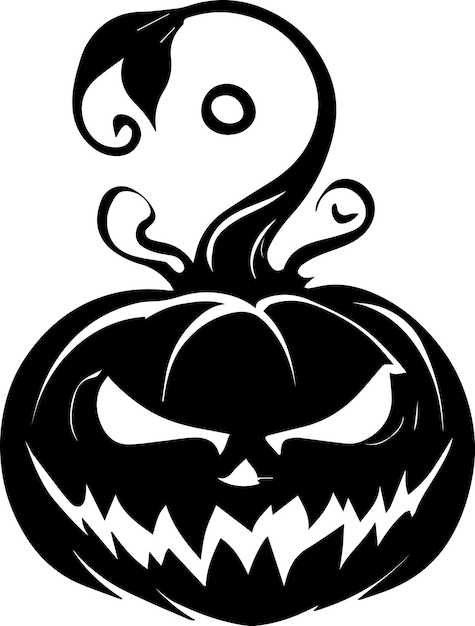 Vector hollween pumpkin tattoo illustration 2