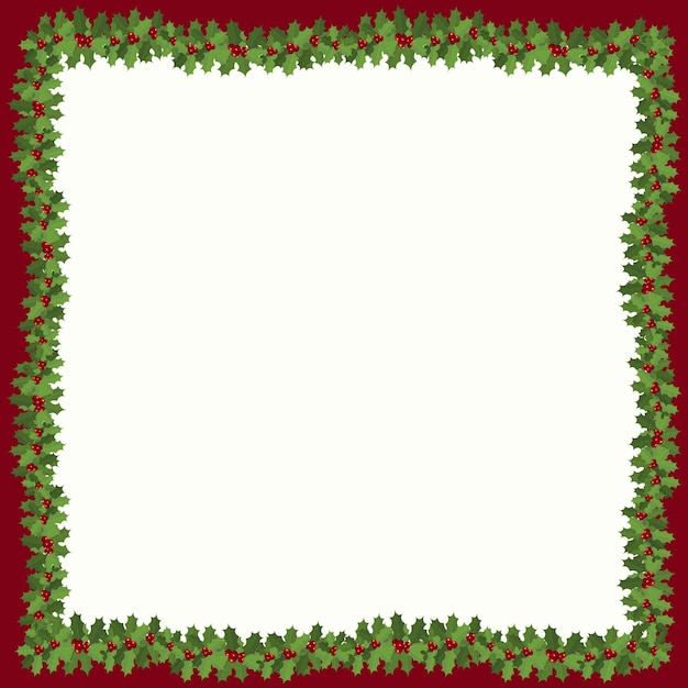 Holly garland cornice bordo vettore illustrazione vacanza design