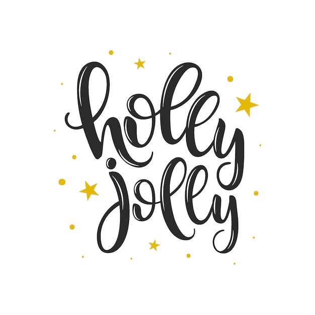 Holly Jolly script letters op wit,