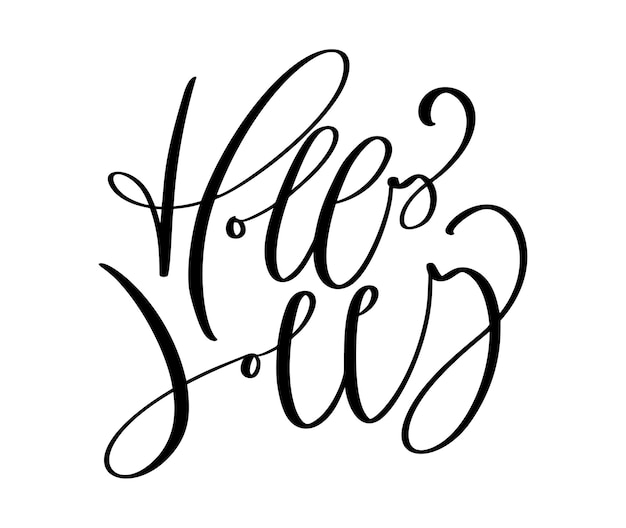 Holly jolly vector hand belettering positieve kalligrafie offerte tekst voor kerstvakantie ontwerp