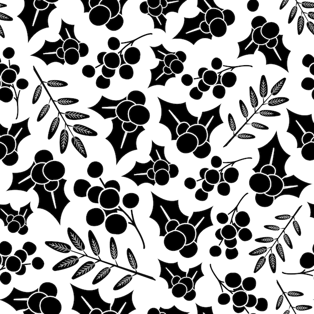 Holly seamless pattern for Christmas designs