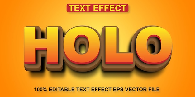 Holo gradiënt kleur bewerkbare 3D tekst effect eps vector