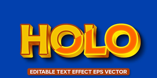 Holo gradiënt kleur bewerkbare 3D tekst effect eps vector