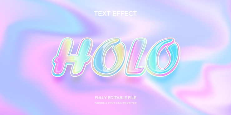 Vector holo text effect