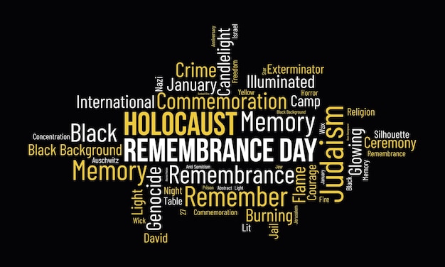 Holocaust Remembrance Day wereld wolk achtergrond Federaal bewustzijn Vector illustratie ontwerpconcept