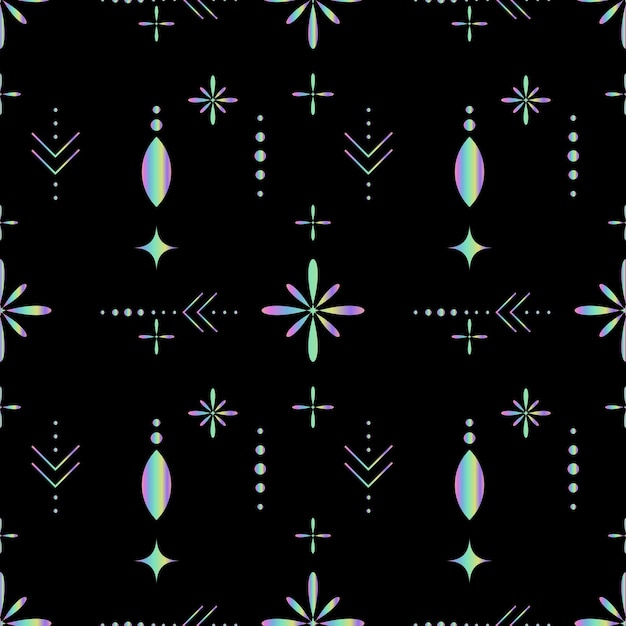 Holografisch patroon naadloze esoterische puntpatroon vector