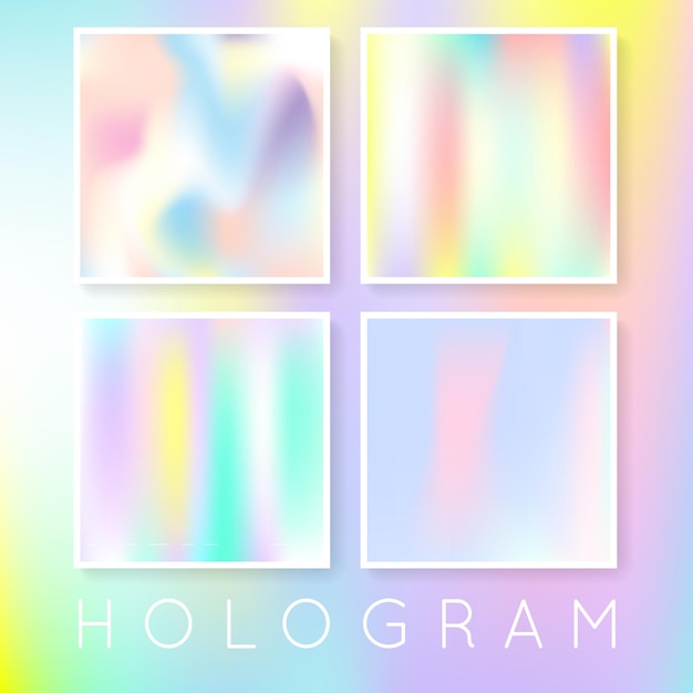 Holografische abstracte achtergronden set