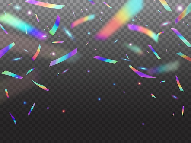 Vector holografische confetti glitters met bokeh licht