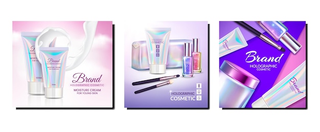 Holografische cosmetica-posterset