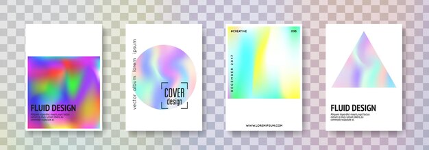 Holografische cover set Abstract achtergronden