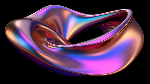 Holografische iridescente 3D vloeibare vormen abstracte kleurrijke heldere vloeistof amorfe regenboog bubbels fluorescerende kameleon gradiënt vector elementen van verschillende vormen illustratie