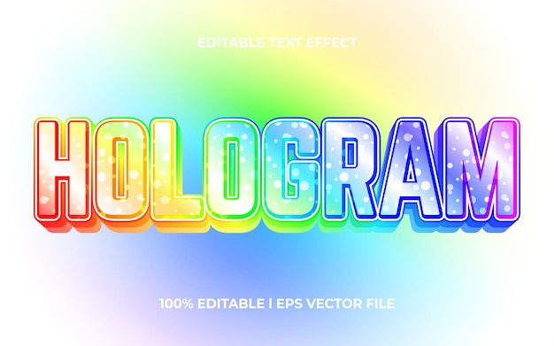벡터 홀로그램 3d 텍스트 효과 및 편집 가능한 텍스트, 비즈니스 제목에 대한 템플릿 3d 스타일 사용