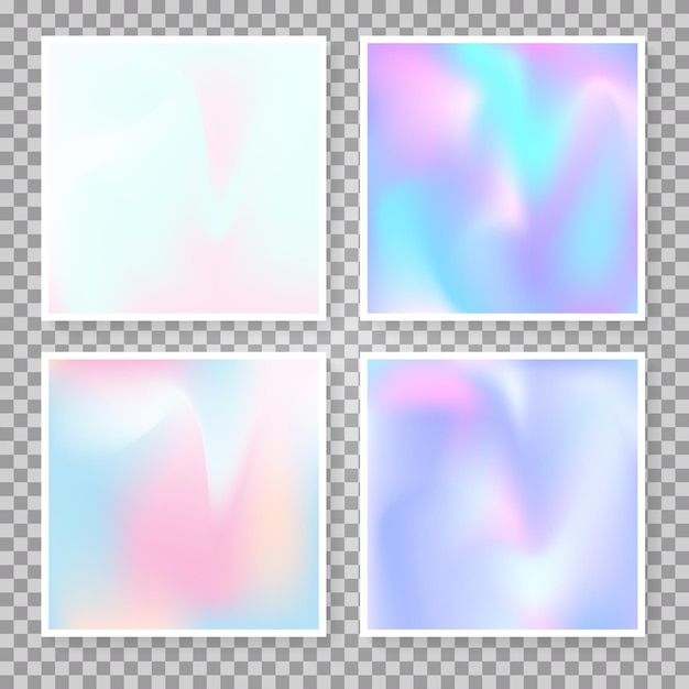 Vector hologram abstract backgrounds set