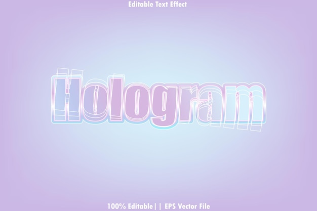 Hologram editable text effect modern style