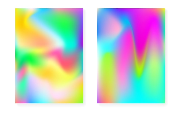 Hologram gradient background set with holographic cover