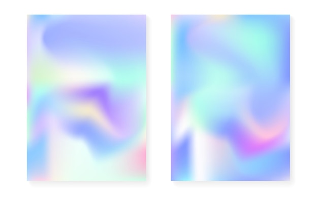 Hologram gradient background set with holographic cover