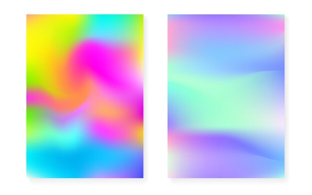 Hologram gradient background set with holographic cover