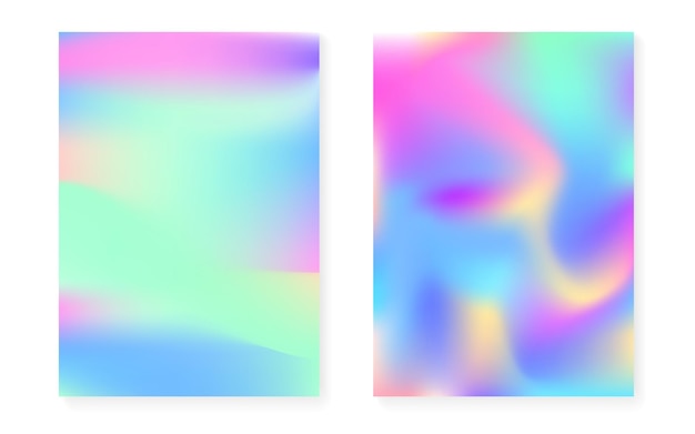 hologram gradient background set with holographic cover