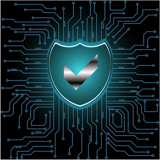 Hologram Security symbool moderne toekomstige website achtergrond of voorblad vector voor technologie en fi
