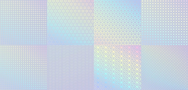 Vector hologram texture rainbow gradient patterns