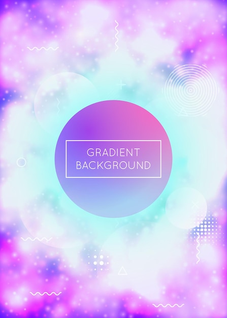 Hologram Vorm Trendy Flyer Zachte Banner Abstracte Vloeistof Retro