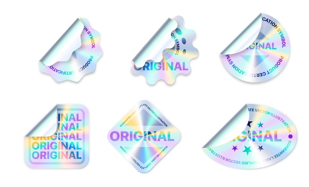 Hologramlabels met verschillende vormen stickervormen voor ontwerpmodellen set