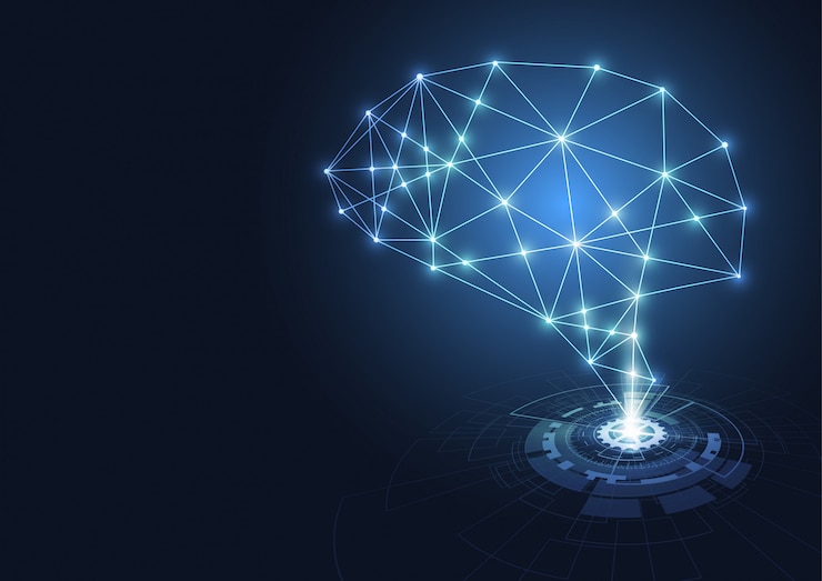 Vector holograms technological brain. 