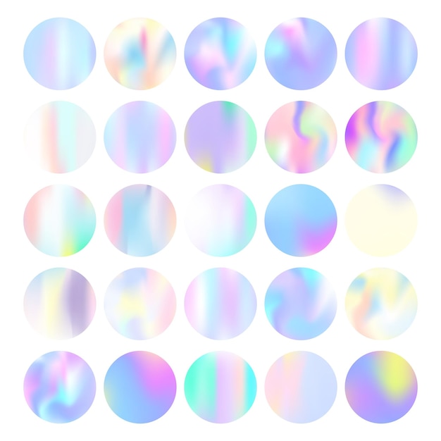 Premium Vector | Holographic abstract backgrounds set