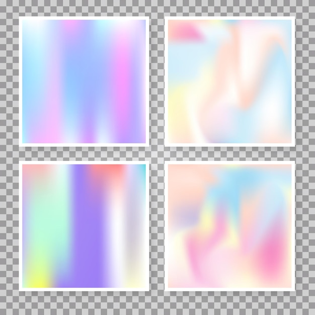 Vector holographic abstract backgrounds set