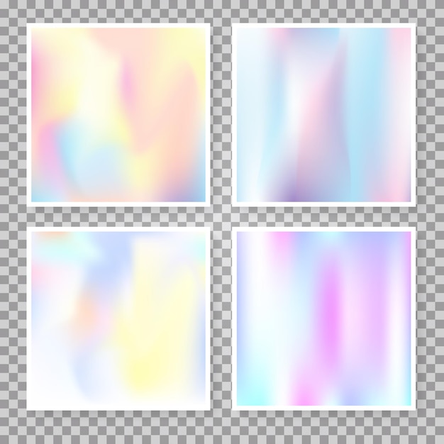 Vector holographic abstract backgrounds set