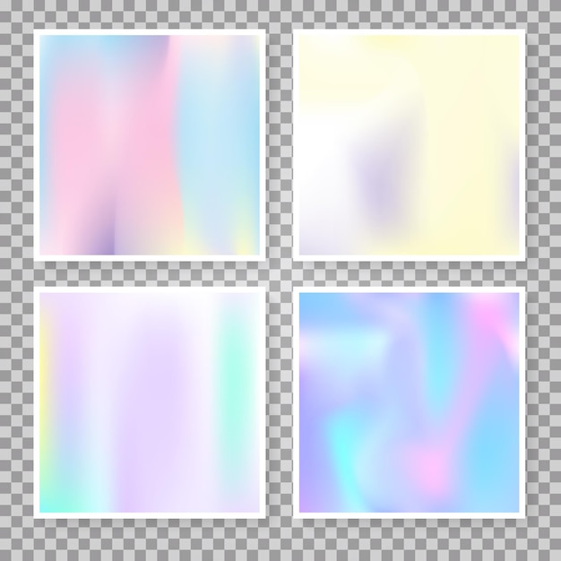 Vector holographic abstract backgrounds set