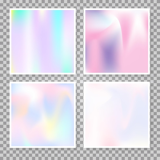 Vector holographic abstract backgrounds set