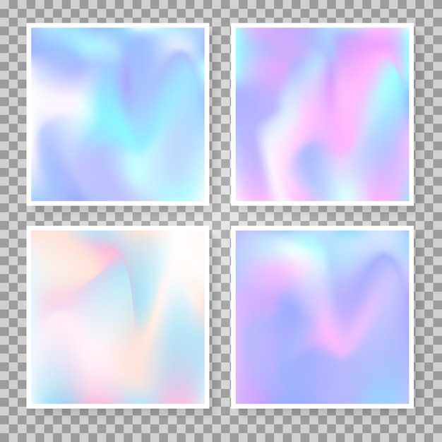 Vector holographic abstract backgrounds set