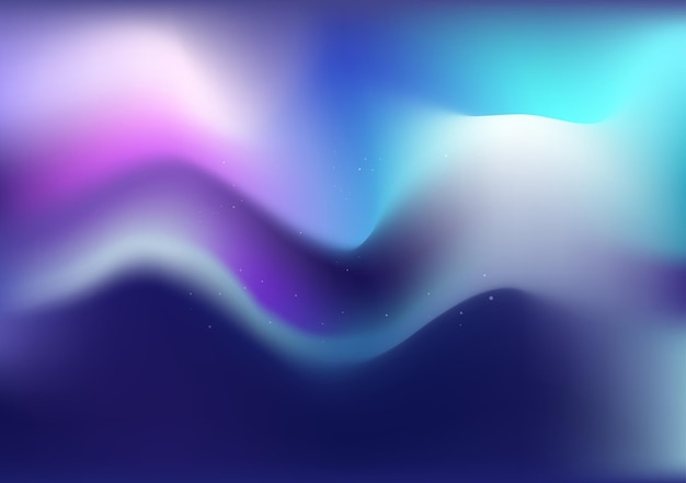 Vector holographic aurora northen light background