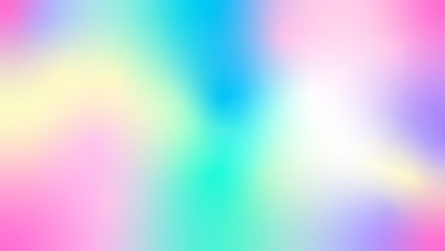 Holographic background gradient shades iridescent rainbow colors Vector backdrop for design