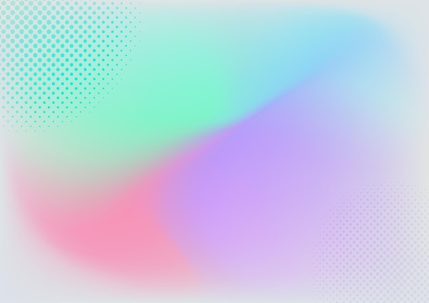 Holographic background iridescent gradient abstract backdrop with halftone dots