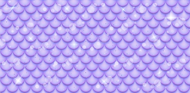 Holographic background with mermaid scales, magic stars and bubbles. marine underwater pattern