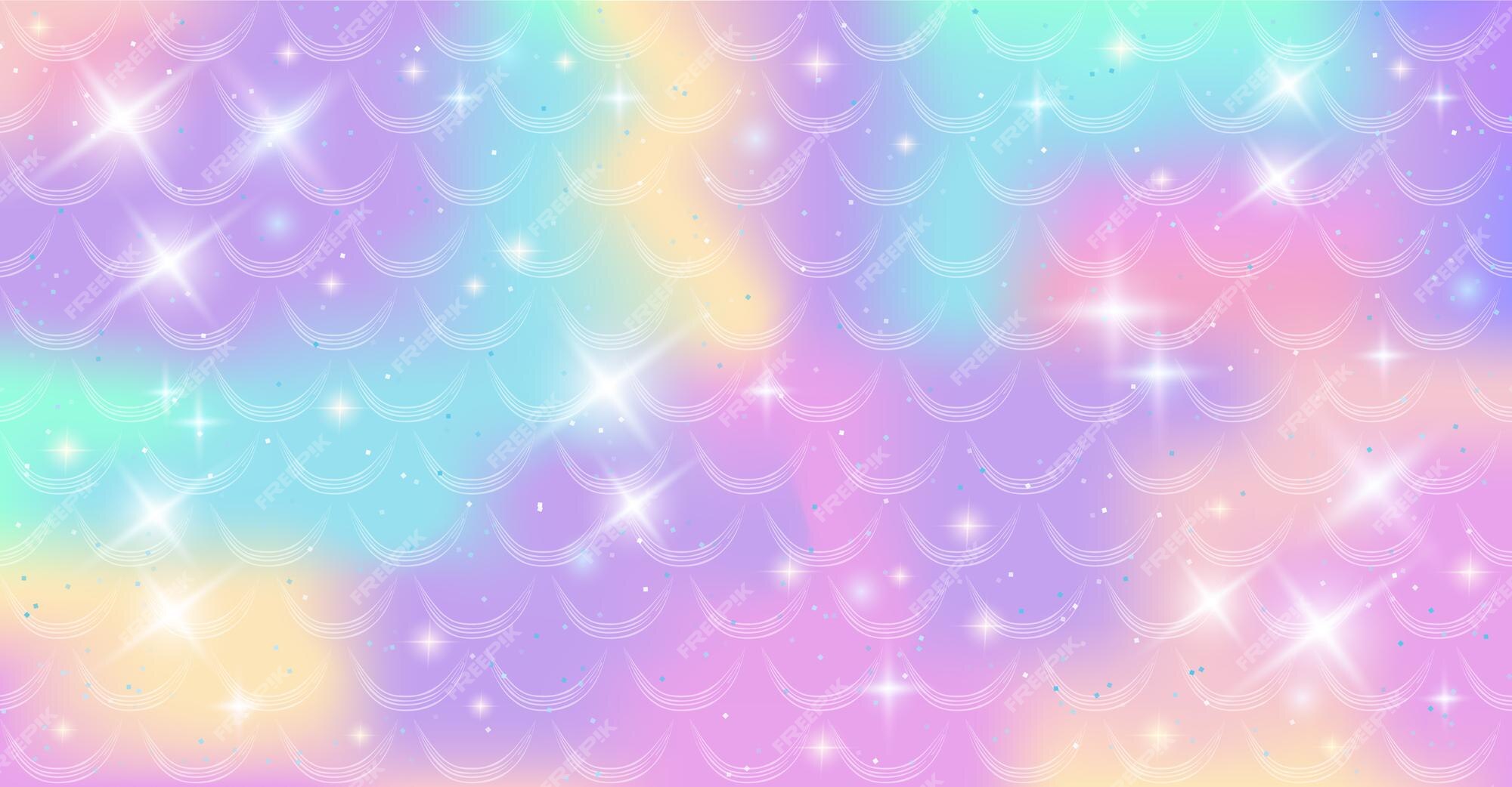 Premium Vector | Holographic background with mermaid scales and magic  stars. a pattern with a mermaid's tail on a gradient. marine underwater  pattern.