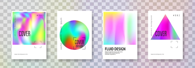 Holographic cover set Abstract backgrounds