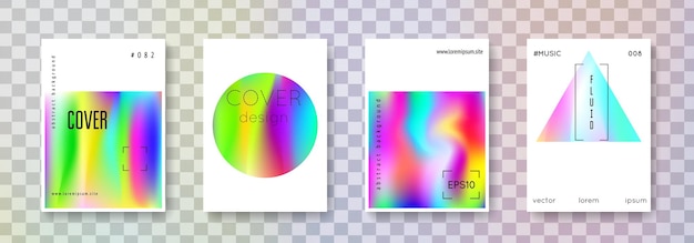 Holographic cover set Abstract backgrounds