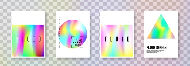 Holographic cover set Abstract backgrounds