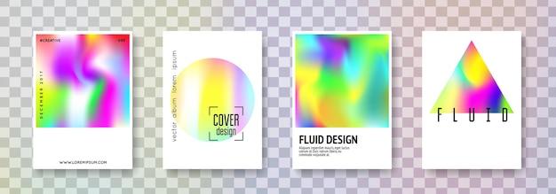 Holographic cover set Abstract backgrounds